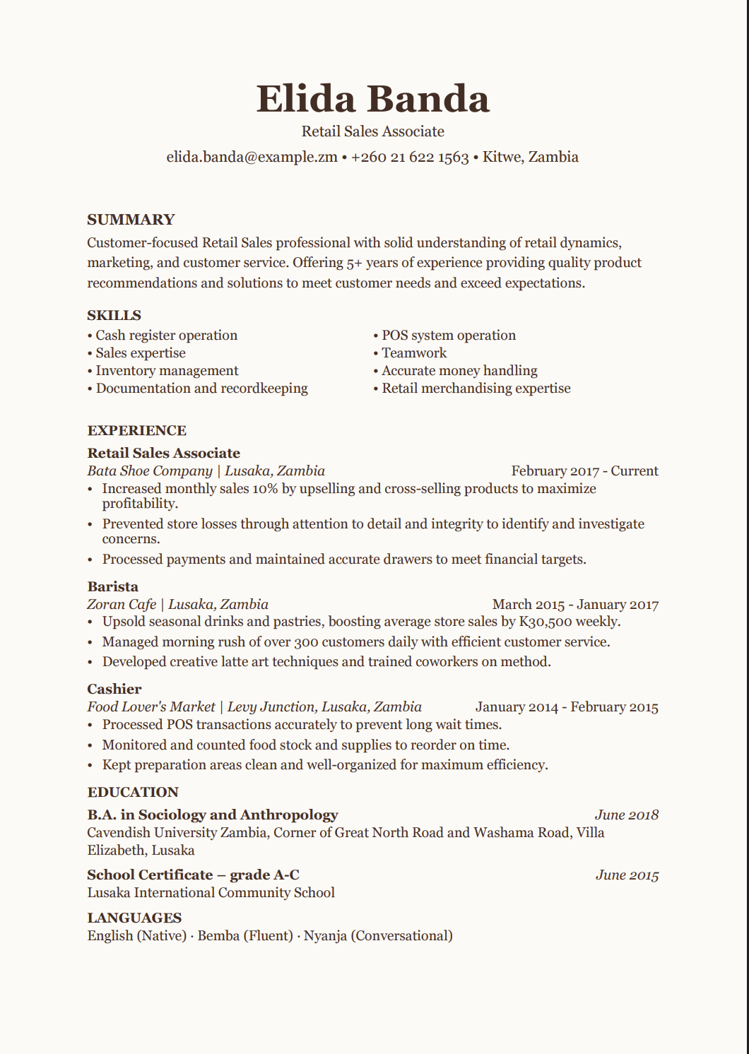 Resume Template 1
